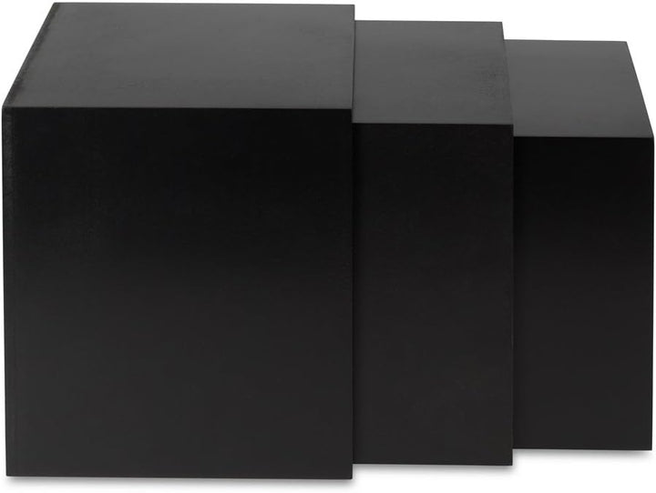 CD-Boxen schwarz, Cubix CD-Aufbewahrungs-Boxen aus Holz, Set mit 3 CD-Boxen. Zur Aufbewahrung von bi