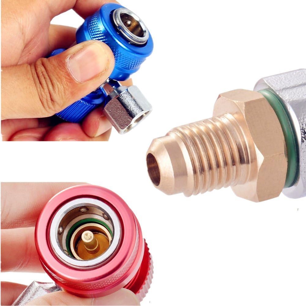 Youngine Einstellbare R134A Schnellkupplung Adapter Fittings High Low Klimaanlage Manifold Gauge Sch