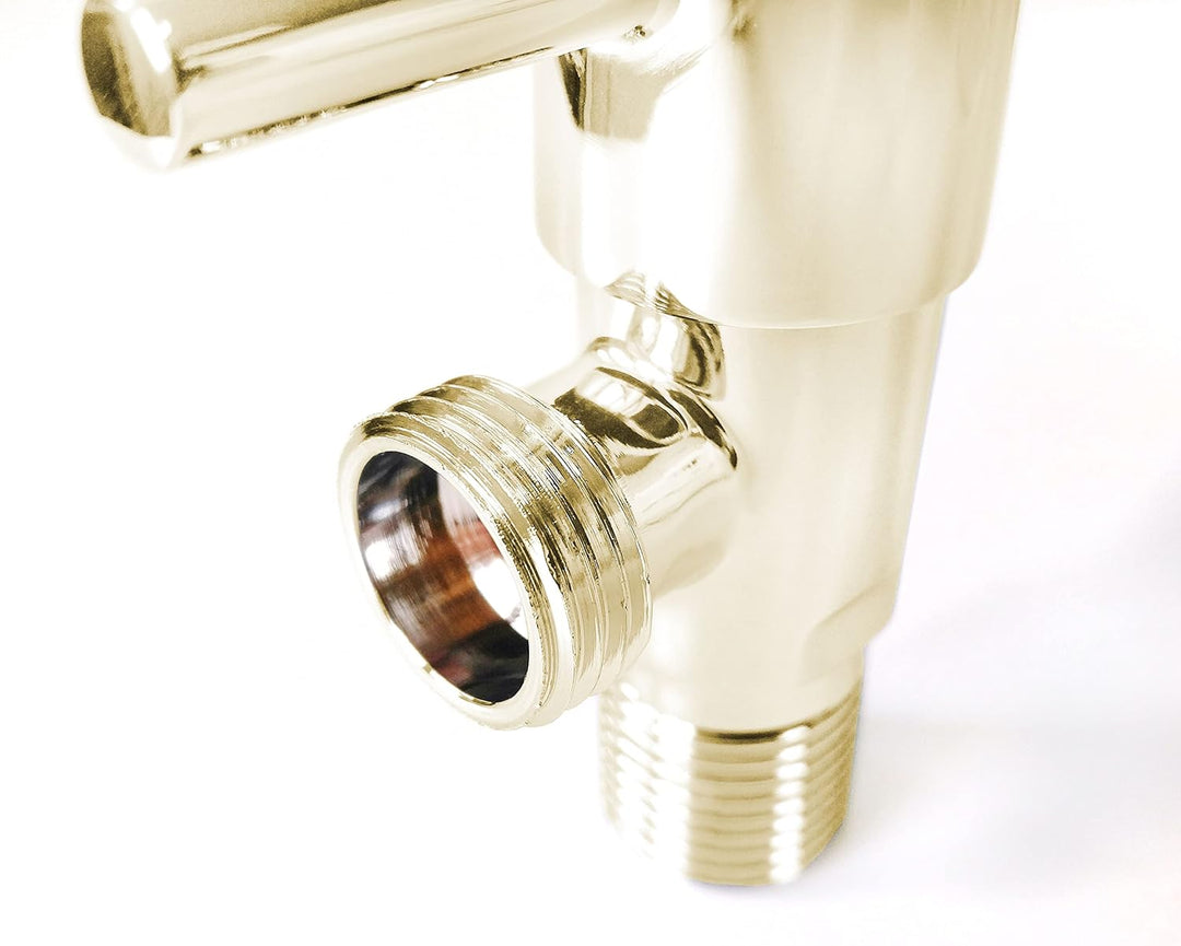 Chrom-Gold-Stopp-Isolationsventil für Dusche, Ein-/Aus-Muslimischer Shattaf plattierter Wasserhahn,