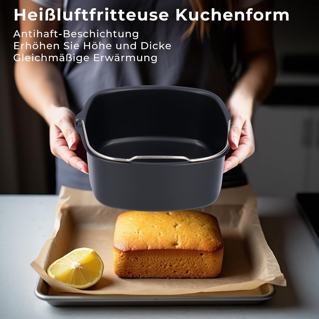 Form Für Heissluftfritteuse, Backform Kuchenform Airfryer zubehör Kuchenpfanne Brotbackkorb Kuchenfa