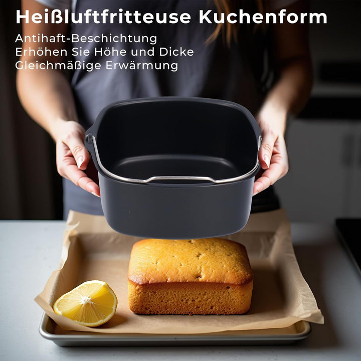 Form Für Heissluftfritteuse, Backform Kuchenform Airfryer zubehör Kuchenpfanne Brotbackkorb Kuchenfa