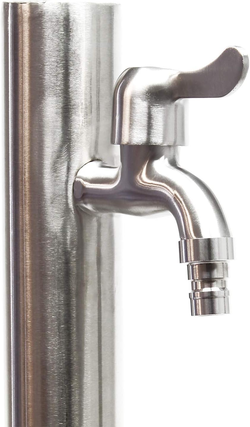 Naturewater Wasserzapfstelle Edelstahl 95,5cm, rund, Wasserhahn & Anschluss, UV- & frostbeständig