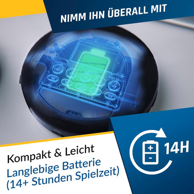 KLIM Nomad - Tragbarer CD-Player Discman mit langlebigem Akku - Inklusive Kopfhörer - Kompatibel mit