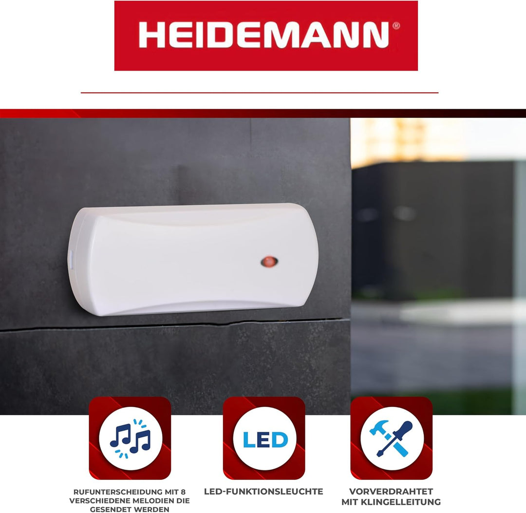 HEIDEMANN Funkkonverter HX - Erweiterung der Türklingel - HX Haustürklingel Repeater - weiss