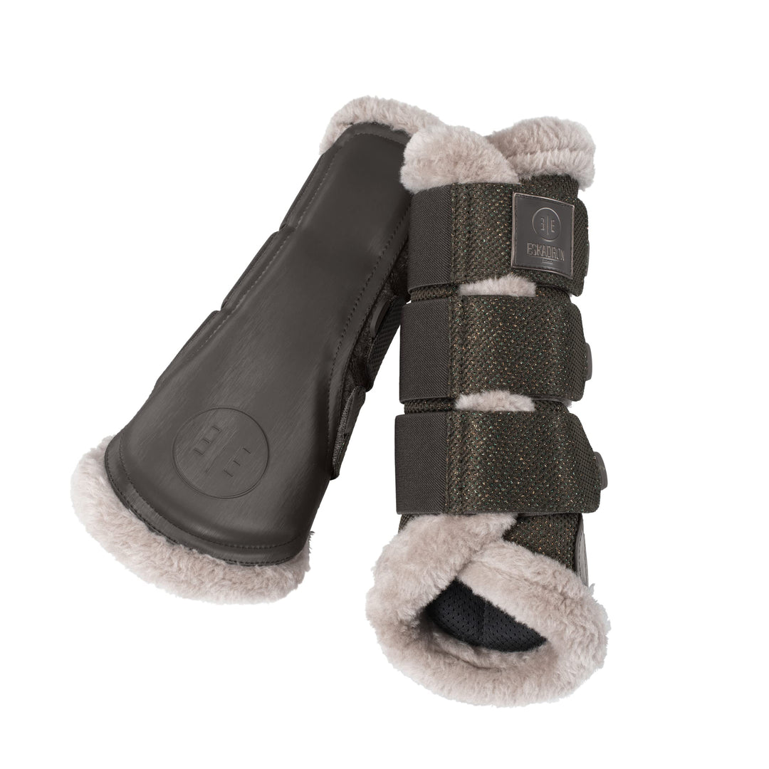 ESKADRON Gamaschen GLITTER MESH FAUXFUR ESSENCE Kollektion 2022/2 S darkolive, S darkolive