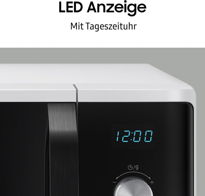 Samsung MG23K3614AW/EG Mikrowelle mit Grill / 23 Liter Garraum / 800 W/Grosses Grillelement für glei