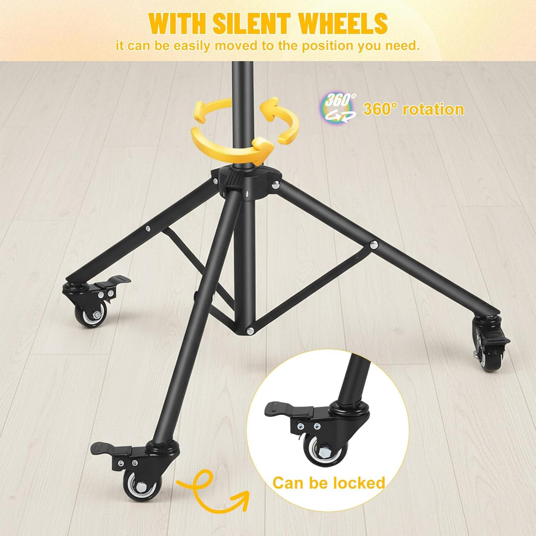 Glücksrad 60 cm, Glücksrad zum Drehen mit 360°-Drehrollen, 14 Steckplätze, Höhenverstellbar 90-165cm