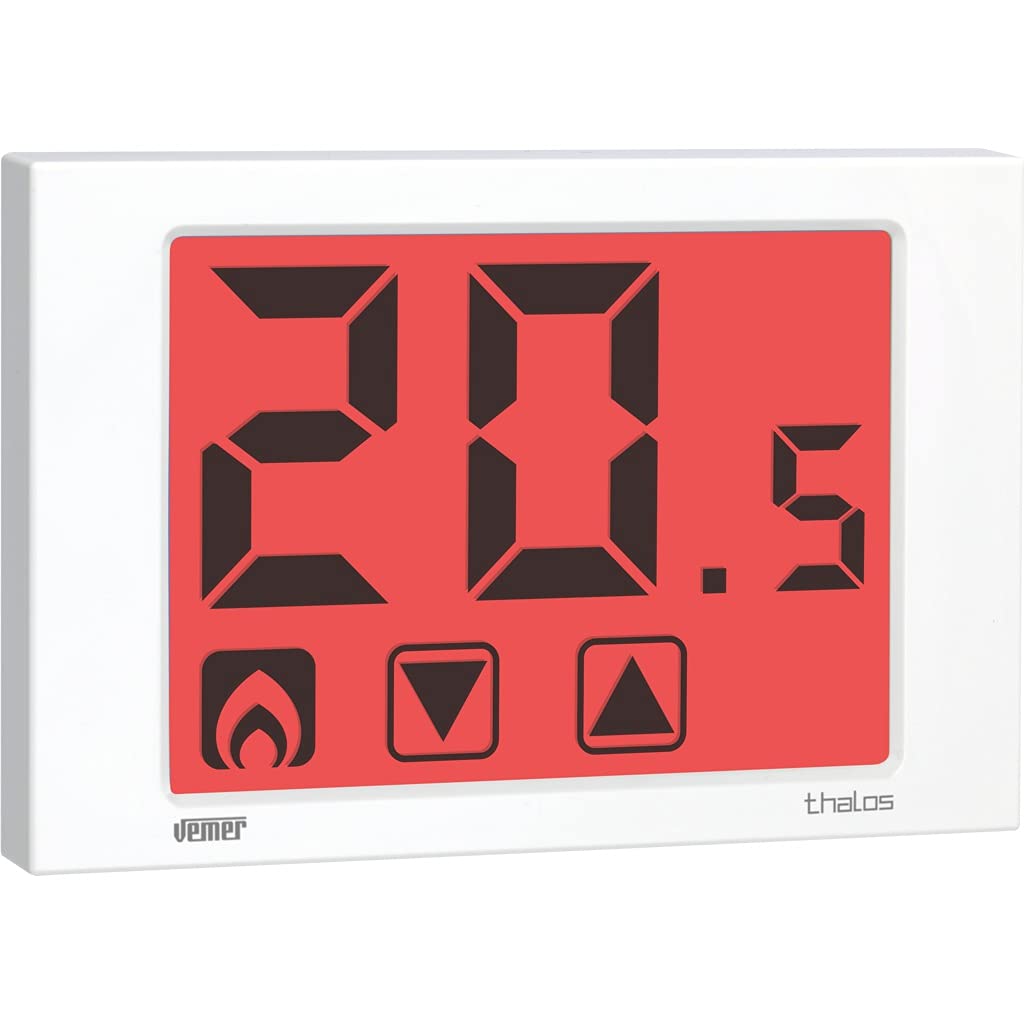 VEMER VE434700 THALOS - Digital Heizungsthermostat, Raumthermostat mit Touchscreen-LCD-Anzeige, Stro