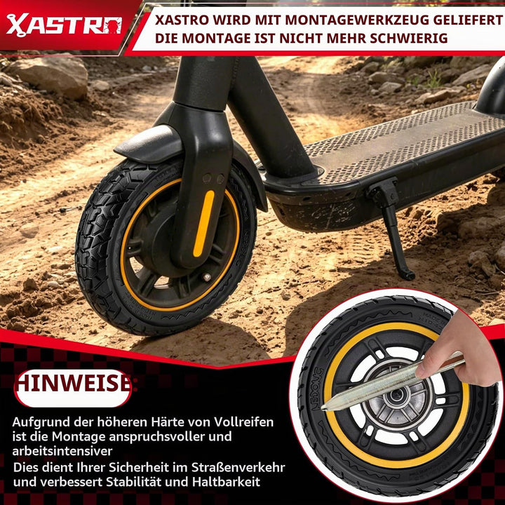 Xastro 2PCS 10X2.125 Reifen für Elektroroller 10x2.125 schlauchloser Reifen für Scooter 50/75-6.1 Sc