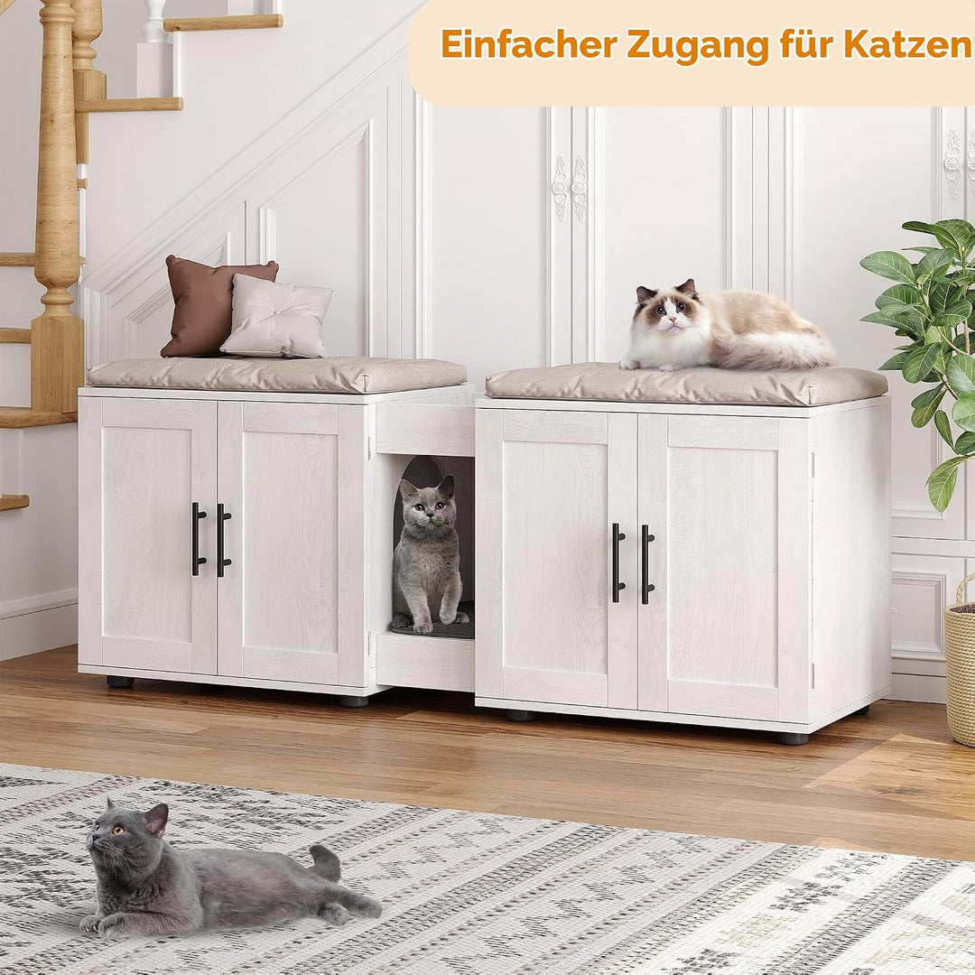 Katzenschrank Für Katzentoilette Katzenklo Schrank, Verstecktes Katzentoilette Für 2 Katzen, Katzenm