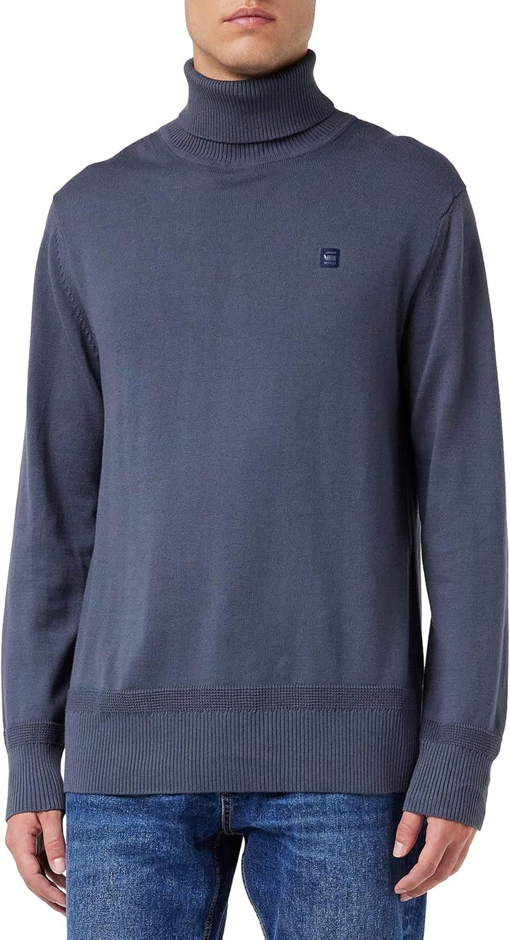G-STAR RAW Herren Premium Core Turtle Knitted Pullover Knits L Blau (Fantem Blue D21933-c560-863), L