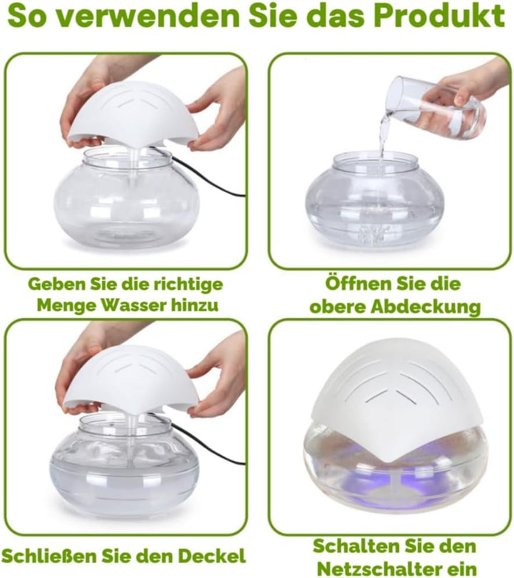 Lufterfrischer Raumluftreiniger - Airbowl Luftreiniger bis 60 m², Luftfilter, Air Purifier, Air Puri