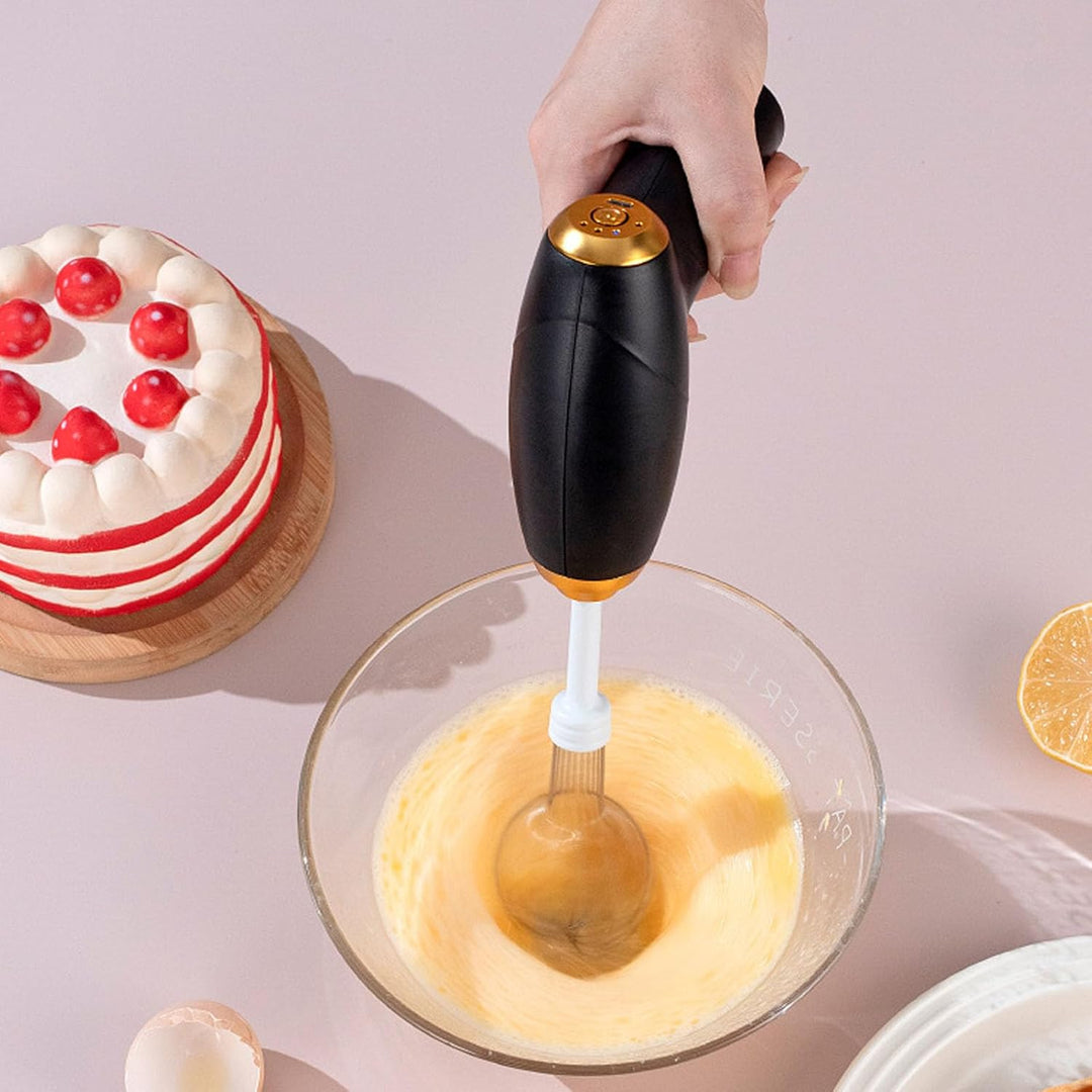 Elektrischer Handmixer mit Schneebesen, Wiederaufladbarer USB-Handmixer aus Edelstahl mit 1200-mAh-A