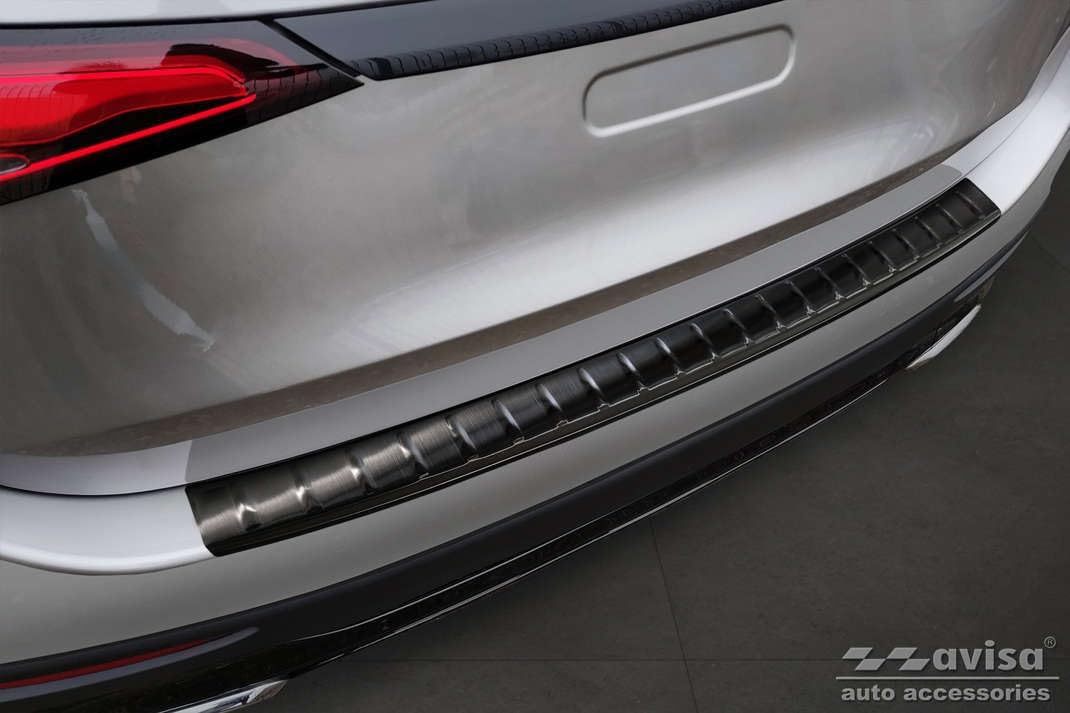 Avisa Schwarz Edelstahl Heckstossstangenschutz kompatibel mit Mercedes GLC II (X254) 2022- 'Ribs'