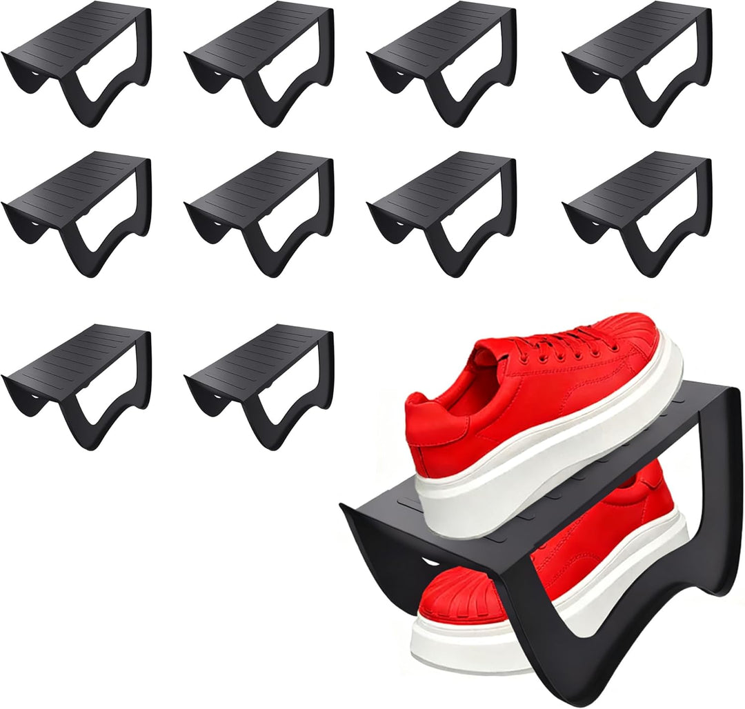 Platzsparender Schuhorganizer 20 Stück, Rutschfeste Schuhhalter aus hochwertigem PP, Schuhschlitz fü
