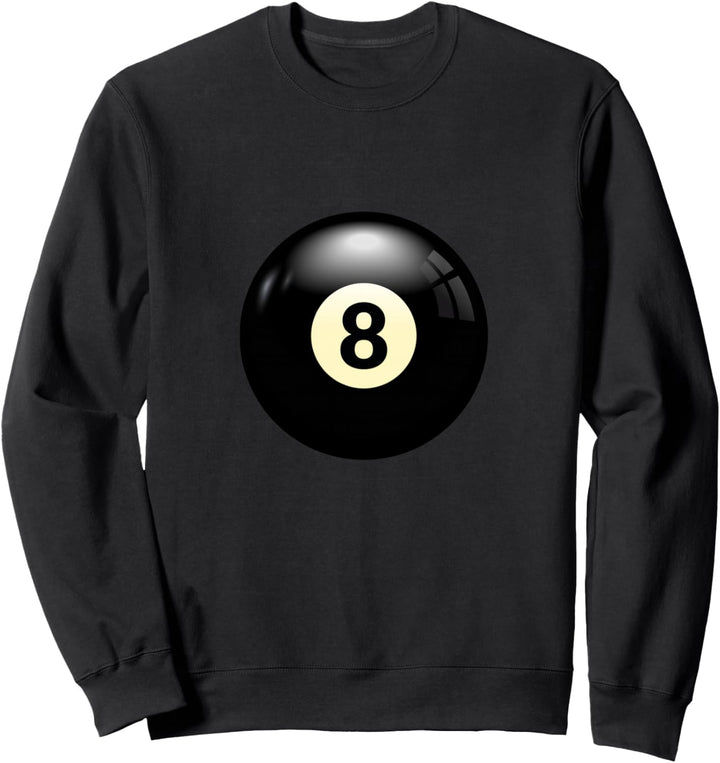 Play Billiards, No 8 Billiard Pool or Snooker Balls Number 8 Sweatshirt