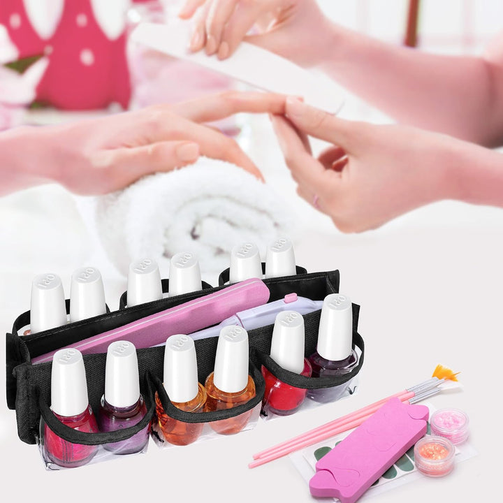 BAFASO Nagellack Aufbewahrungstasche, Nagellack Organizer Tasche für 12 Flaschen(bis zu 15ML), Nail
