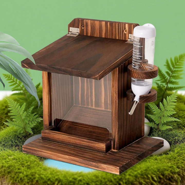 Eichhörnchen Futterhaus Für Draussen - Garten Streifenhörnchen Futterstation Mit Trinkflasche - Wand