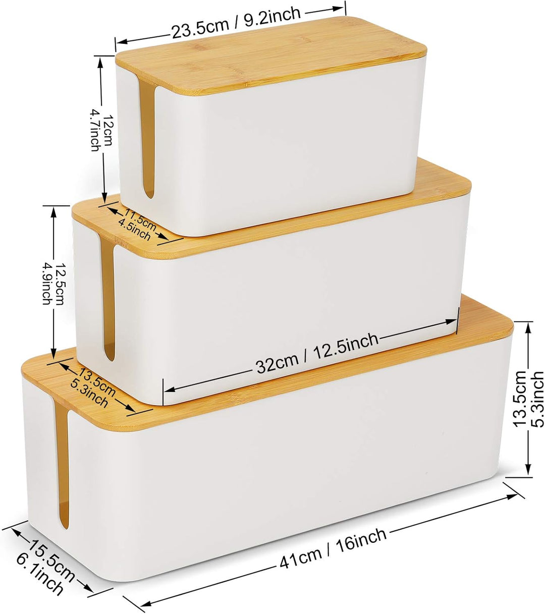 3 Stück Kabelbox, Kabelmanagement Box zum Verstecken und verbergen Sie Steckdosenleisten und Kabel,