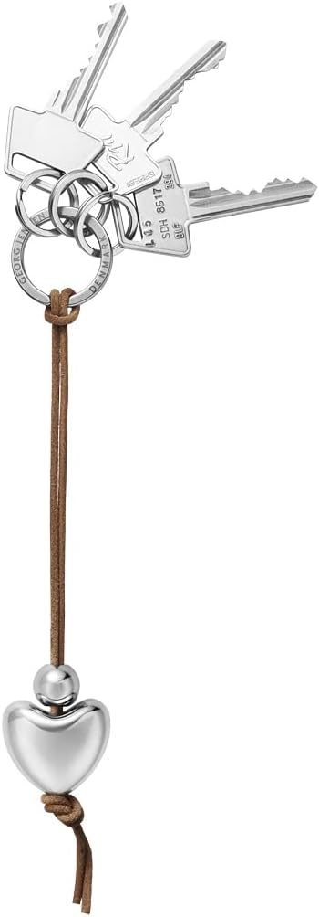 Georg Jensen Schlüsselring Herz Verchromt Verchromt Mit Lederband von Regitze Overgaard