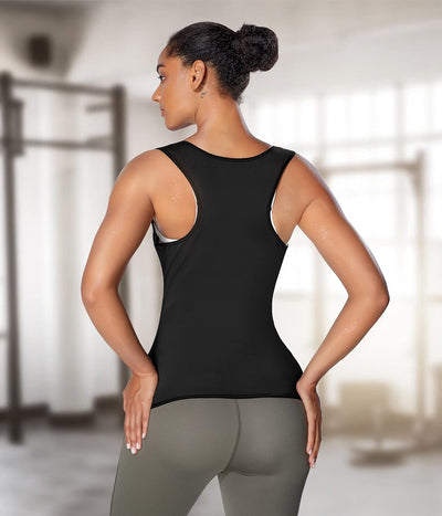 Bingrong Damen Sauna Effekt Anzug Sauna Weste Unterbrust Korsett Bauchweg Sauna Thermo Tank Top Fitn