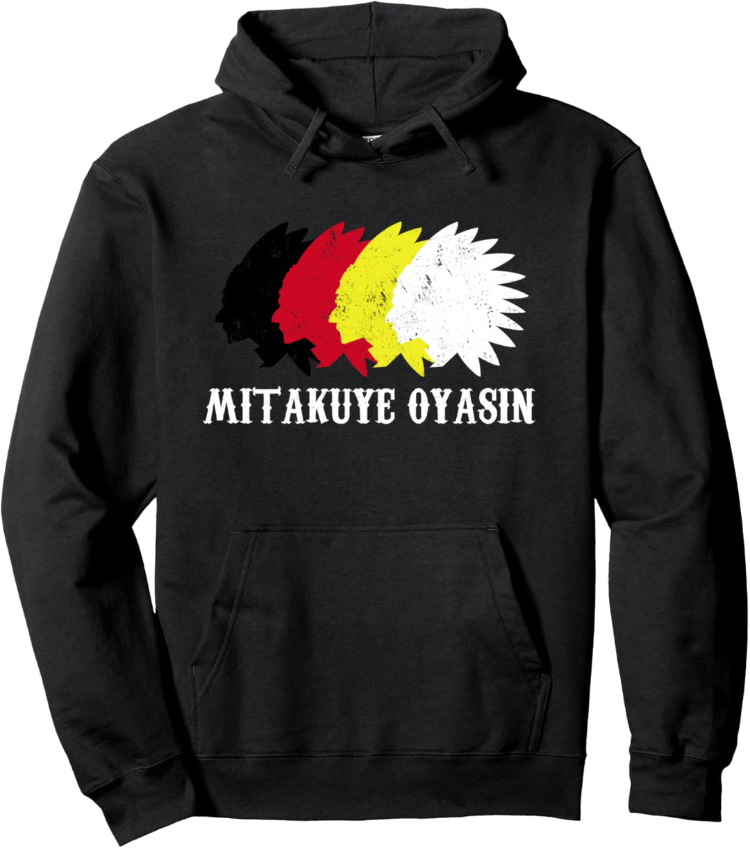 Oglala Lakota Sioux Häuptling - Indische Kultur Mitakuye Oyasin Pullover Hoodie