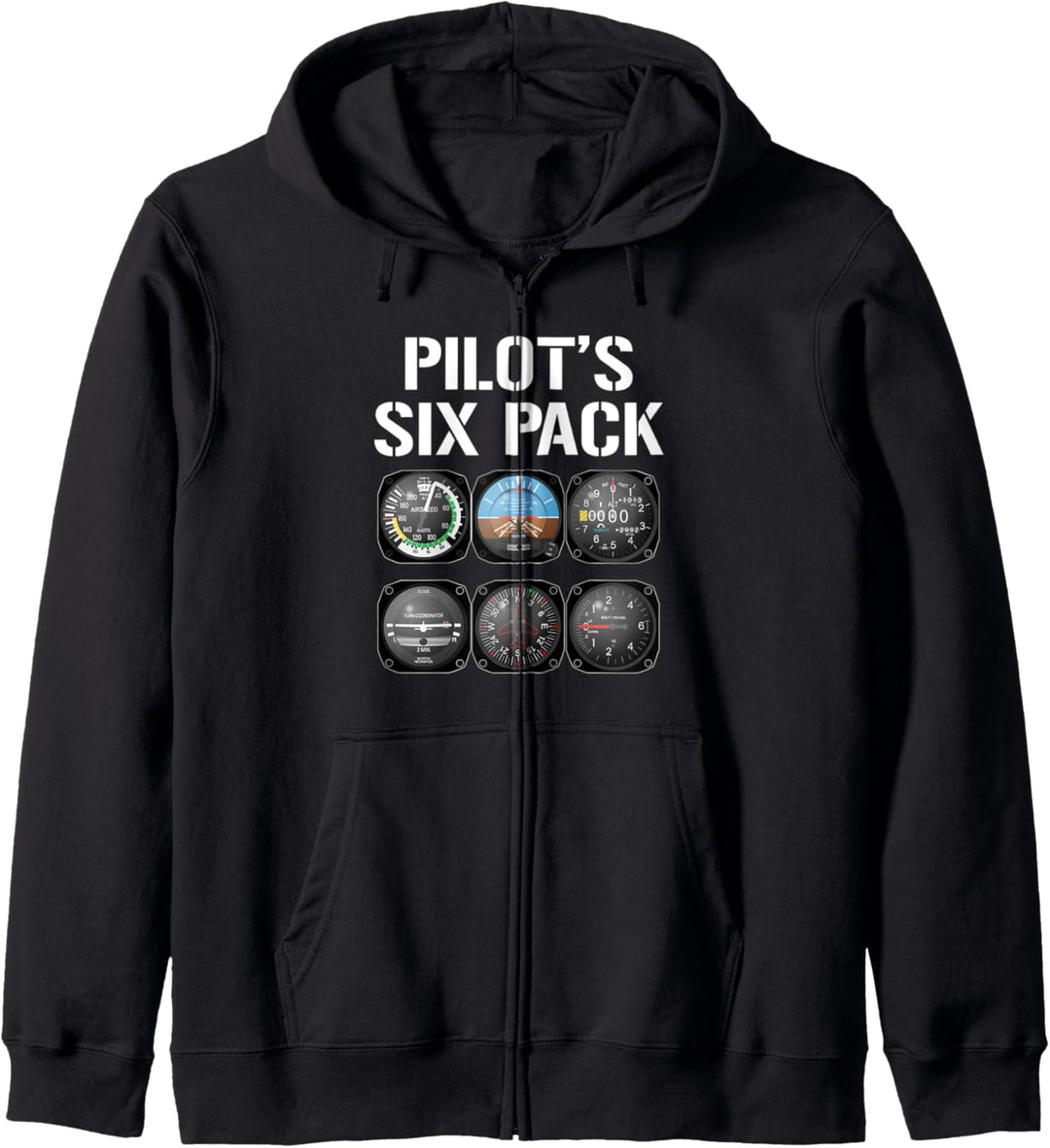 Pilot's Six Pack Funny Pilot Aviation Flying Kapuzenjacke