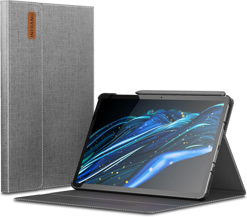 INFILAND Hülle für Samsung Galaxy Tab S9 FE/S9 2023 mit S Pen Halter, Ultra Dünn Multi-Winkel Stände