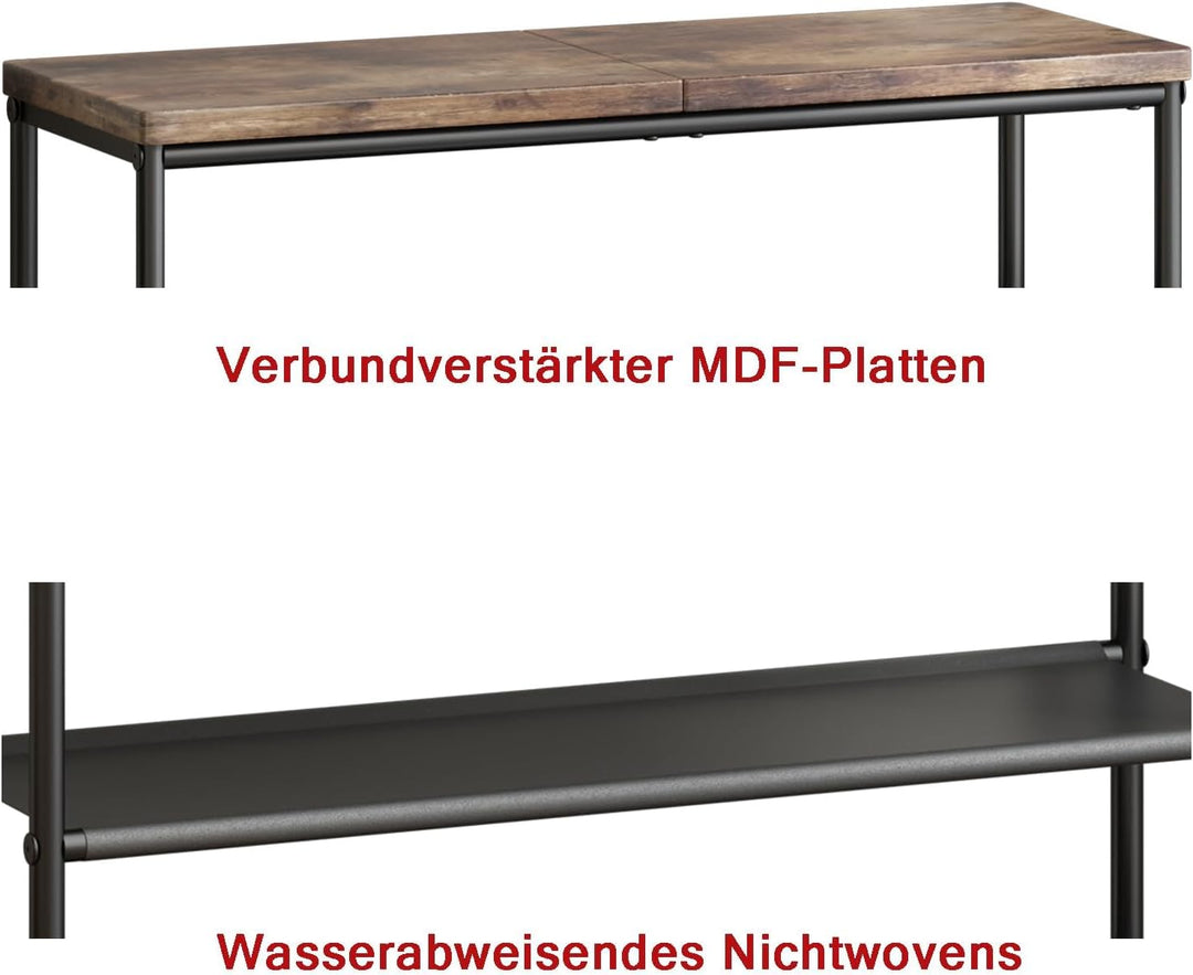 Schuhregal, 4-stöckiges Schuhablage mit oberem MDF-Paneel und Regal Vliesstoff für Eingangsbereich,