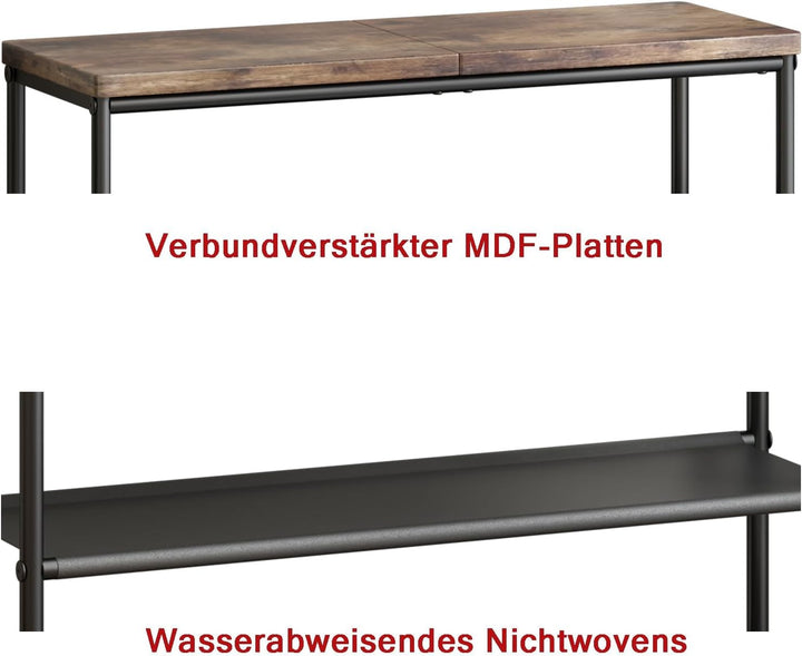 Schuhregal, 4-stöckiges Schuhablage mit oberem MDF-Paneel und Regal Vliesstoff für Eingangsbereich,