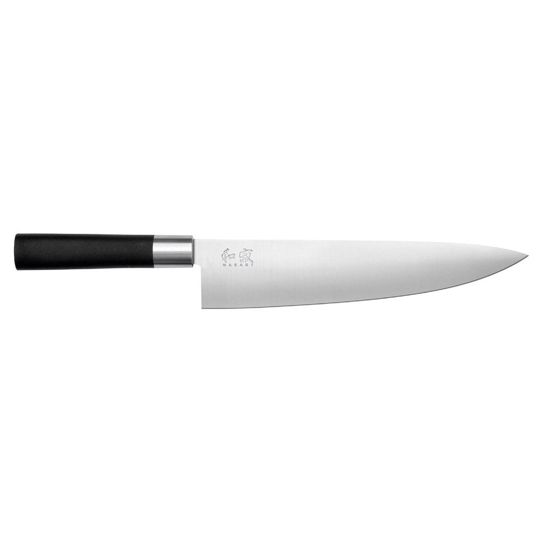 KAI Wasabi Black Kochmesser 23,0 cm Klingenlänge - rostfreier 6A/1K6 Edelstahl poliert 58 (±1) HRC -