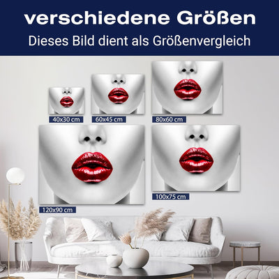 wandmotiv24 Leinwandbild 260 g/m² - Kunstdruck auf Leinwand - Wandkunst - Wandbild mit Frauen Lippen