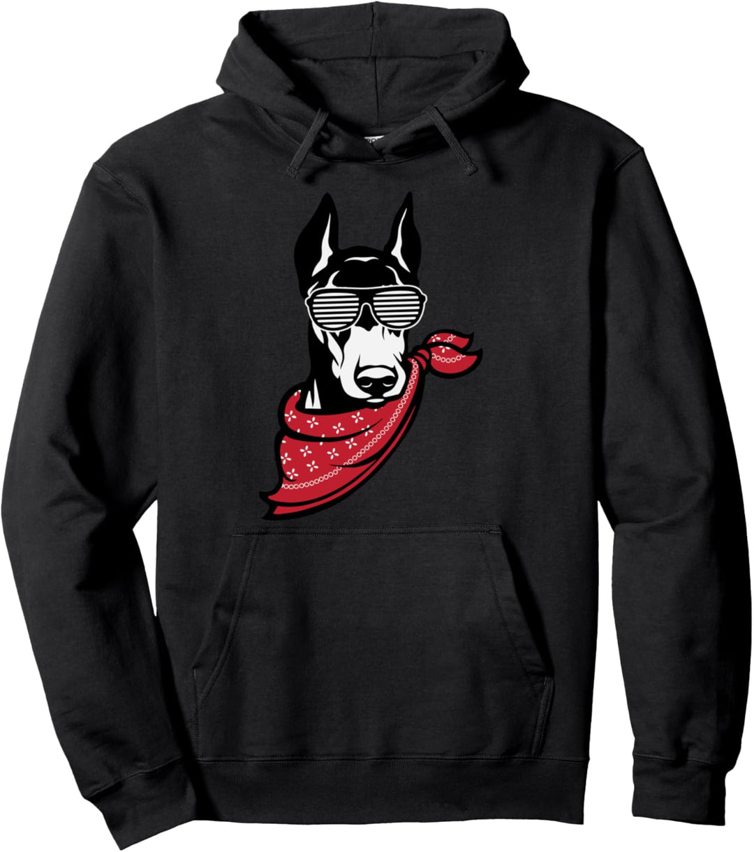 Doberman Face Shutter Glasses Gift Pullover Hoodie
