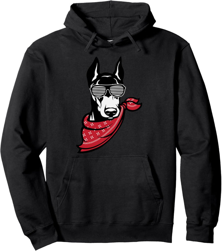 Doberman Face Shutter Glasses Gift Pullover Hoodie