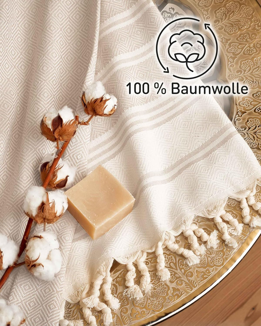 Fit-Flip Hamamtuch aus 100% Baumwolle – saugfähig und schnelltrocknend – türkisches Saunatuch, Stran