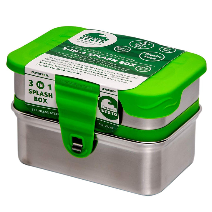 Ecolunchbox 3-in-1 Auslaufsichere Edelstahl Bento Box Spritzbox (1) 1 EA, 1 EA