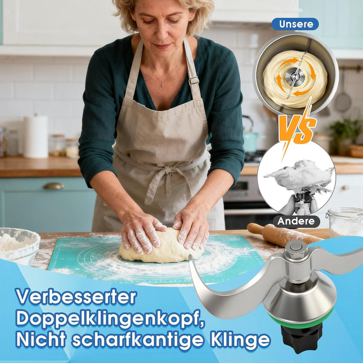 Teigmesser für Thermomix TM7/TM6/TM5,Edelstahl-Teigmischmesser,Kein Teig-Rückstand,Ersatzteile für T