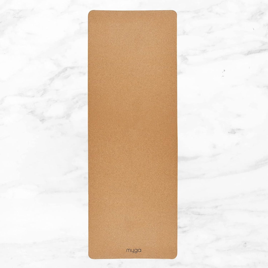 Myga XL Kork Yogamatte | 200 cm x 70 cm | Rutschfest, Wäremeregulierend & Leicht zu Tragen – 6 mm Di