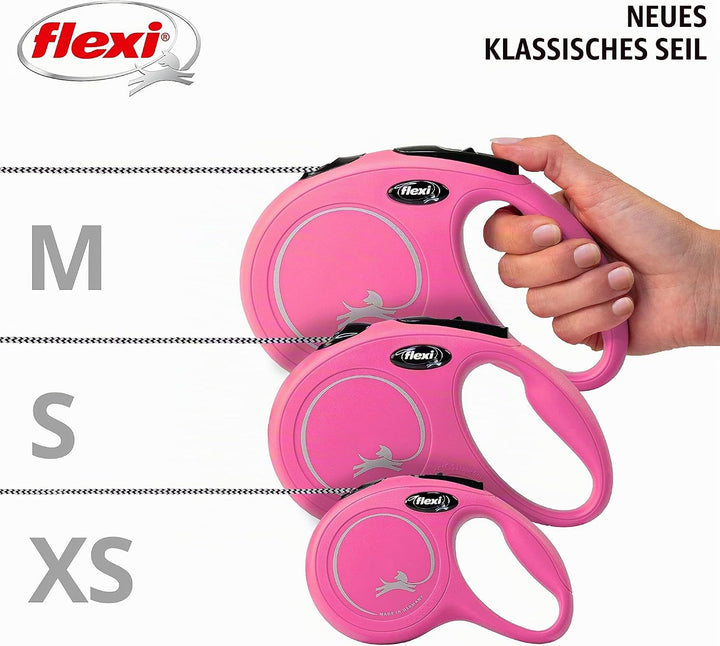 flexi New Classic M Seil 5 m pink für Hunde bis 20 kg 5 m (1er Pack) Pink, 5 m (1er Pack) Pink