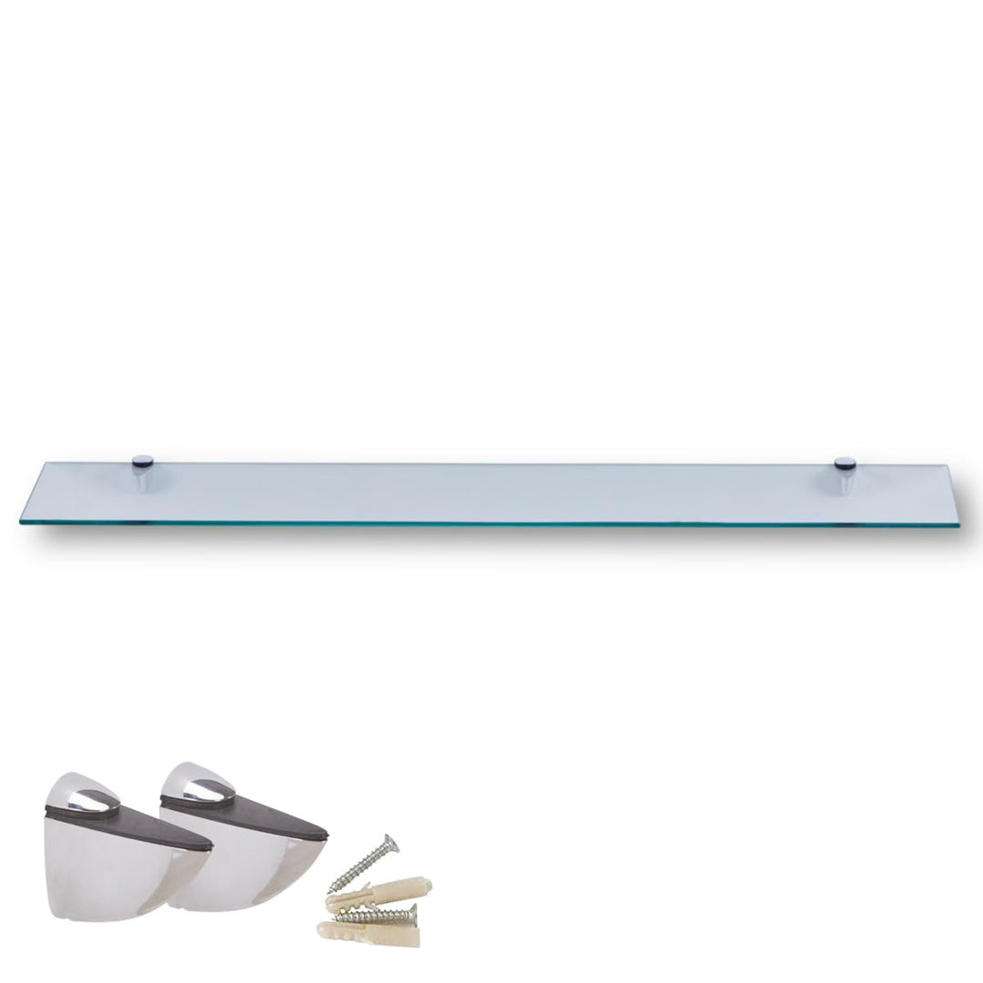 Euro Tische Glas Wandregal - Glasregal mit 6mm ESG Sicherheitsglas - perfekt geeignet als Badablage/