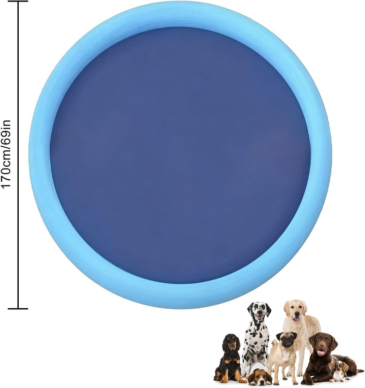 Planschbecken für Hunde and Kinder,Hundepool für Grosse & Kleine Hunde,170cm Faltbar Schwimmbad Spri