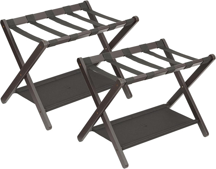 GarveeHome Kofferständer Klappbar mit Stoffablage, Bambus Gepäckablage faltbar, 67x47x51cm Gepäckstä