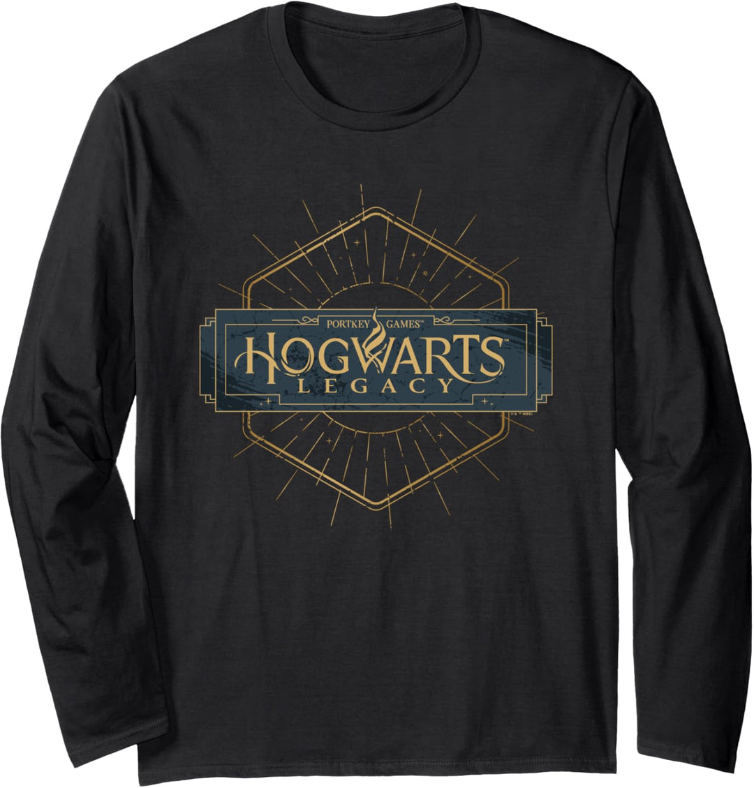Harry Potter Hogwarts Legacy Logo With Marbled Background Langarmshirt