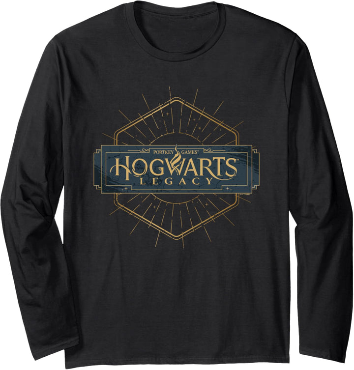Harry Potter Hogwarts Legacy Logo With Marbled Background Langarmshirt