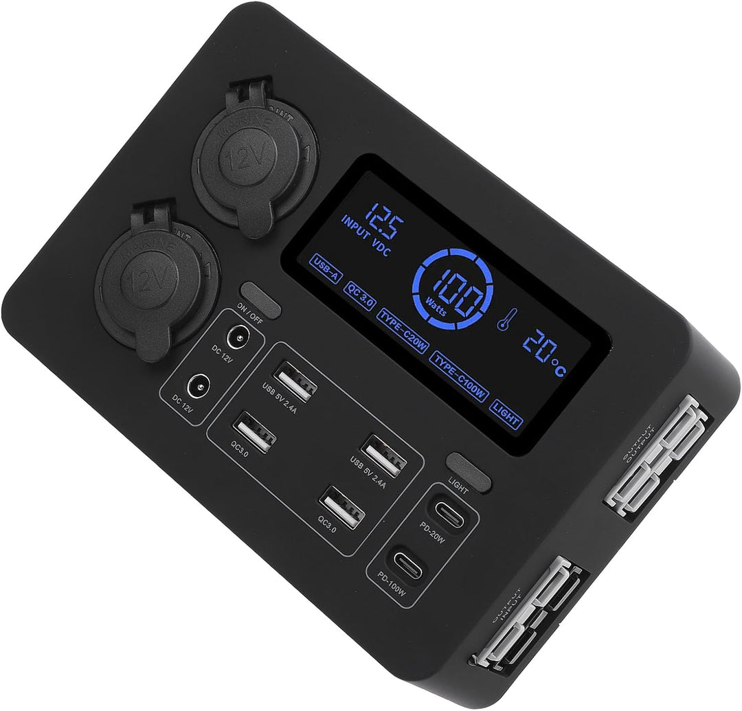 12 V Mini Power Box, 100W LCD -Display USB C QC3.0 Port für 4 Anderson Outlet Multifunktionale Leist