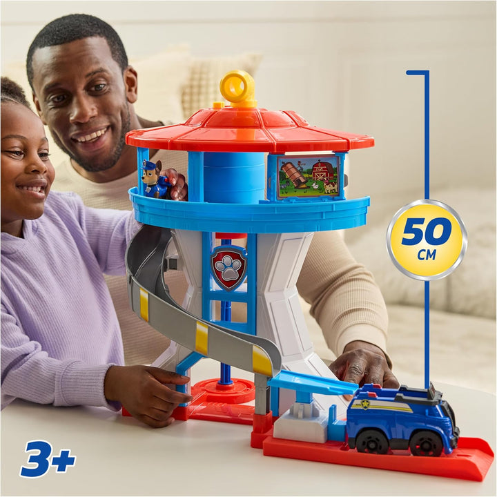 PAW PATROL - Lookout Tower (2025), über 50 cm hoch, Hauptquartier Spielset mit 1 Basis Polizei-Fahrz