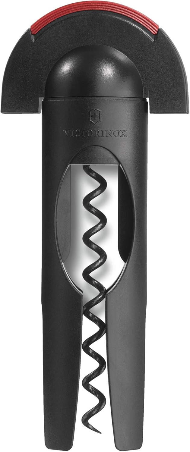 Victorinox Korkenzieher mit Kapselschneider, Robuster Kunststoffgriff, Swiss Made STANDARD Schwarz,