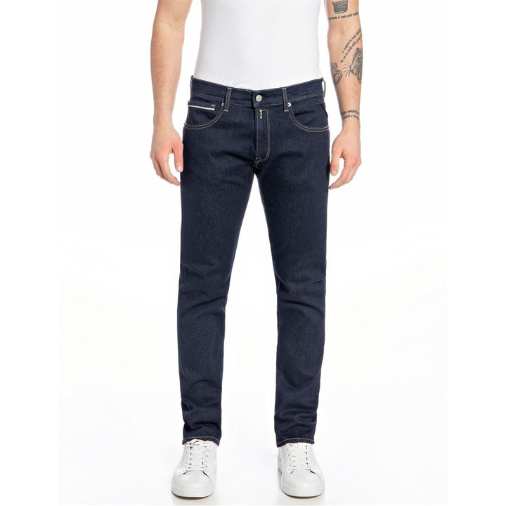 Replay Herren Jeans Anbass Slim-Fit mit Power Stretch 28W / 34L Dark Blue 007-3, 28W / 34L Dark Blue