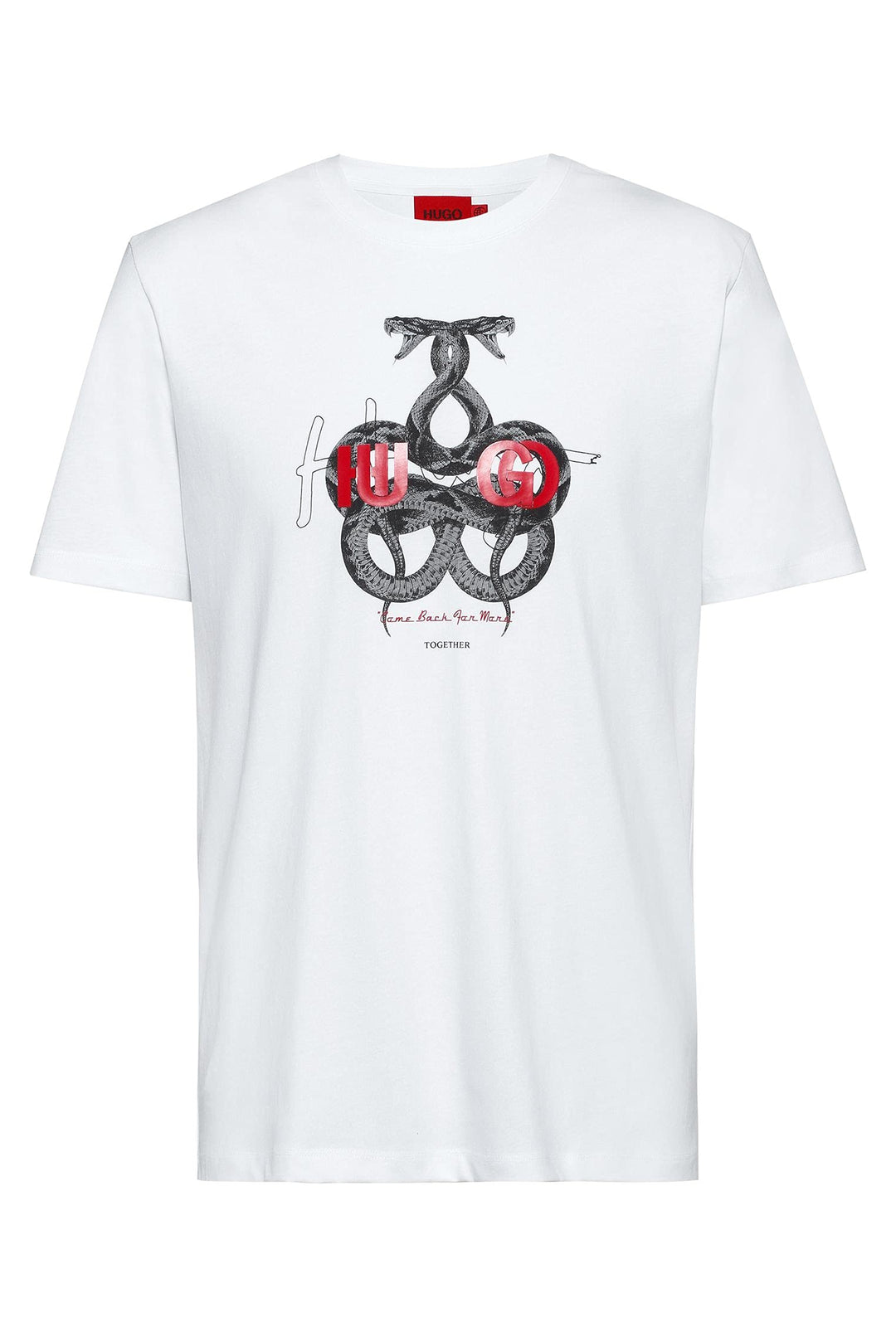 HUGO Herren Dnake T-Shirt aus Baumwoll-Jersey mit Logo und Schlangen-Artwork