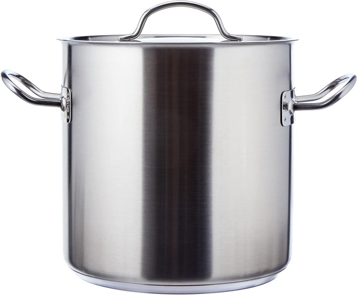 Lacor 50124 Hoher Suppentopf mit Deckel 24 cm Silber